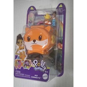 Polly Pocket Pet Connects Fox Micro 2" Doll Action Figure Compact Playset New